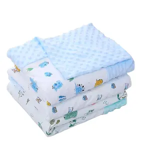 Grosir 100% katun super lembut kartun bayi selimut peas bungkus selimut set siap untuk dikirim