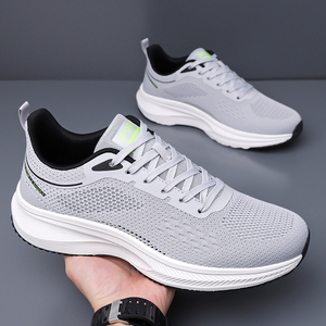 Zapatillas deportivas ligeras, zapatillas para correr de malla transpirable, suela gruesa con amortiguación cómoda, calzado para caminar, gimnasio, trotar, Fitness - Product Image 5