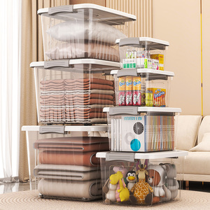 Multiple Sizes Transparent Organiser Storage Box Plastic Storage Boxes & Bins Clear Plastic Box