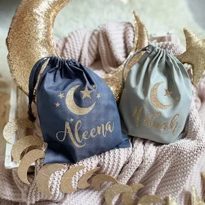 Tas khusus Lebaran Moon & bintang, tas hadiah Lebaran Mubarak, dekorasi pesta kustom Ramadan