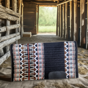 Couverture de selle occidentale en laine fabriquée à la main de qualité supérieure Équipement de cheval en polycoton pour les sports équestres Trail Riding Barrel Racing - Product Image 1