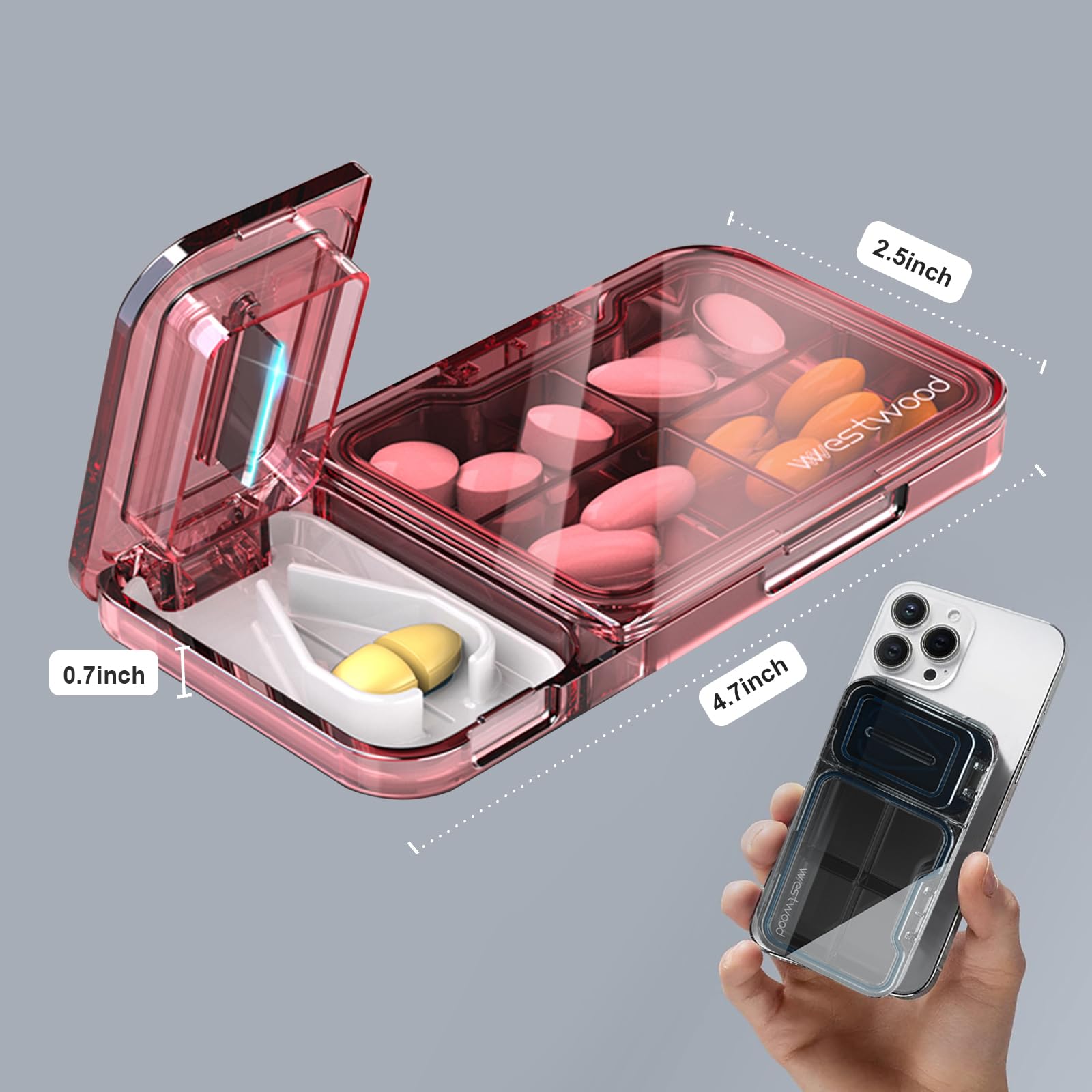 NBBLUESKY Best Seller Plastic Medicine Storage Box Cutter Pills Container for Outdoor Use