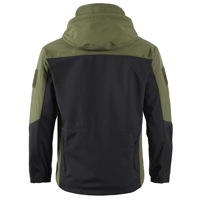 Veste tactique à capuche en softshell de couleur verte et noire, fermeture éclair, imperméable, chaude, pour l'escalade en plein air, entraînement, coupe-vent