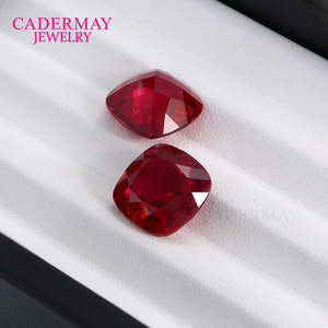 Cadermay Synthetic Ruby Loose Stone Square Red Gemstone For Jewelry Making - Product Image 2