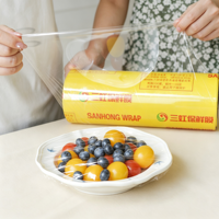 Film alimentaire PVC transparent 10 microns à forte adhérence, petit mandrin en carton, idéal pour l'emballage des aliments frais et l'épicerie - Vente chaude