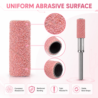 100 pièces de bandes abrasives roses pour ongles, emballage personnalisé en boîte, soin des pieds, manucure, perceuse à ongles électrique, mini bandes abrasives