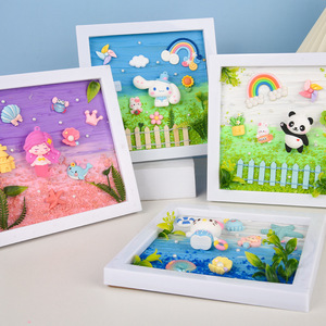 Kit <span class=keywords><strong>de</strong></span> Pintura Creativo para Niños, Manualidades, Plástico 3D, Pegamento en <span class=keywords><strong>Crema</strong></span>, Marco <span class=keywords><strong>de</strong></span> Fotos, Mini Paisaje, Juguete para Niñas <span class=keywords><strong>de</strong></span> Jardín <span class=keywords><strong>de</strong></span> Infancia - Product Image 2