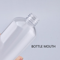 Bouteilles en plastique transparentes rondes de 100 ml, 200 ml, 250 ml, 300 ml, 400 ml, 500 ml, 1000 ml pour shampoing et lotion, avec bouchons à disque rabattable