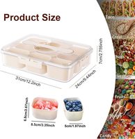 Boîte de rangement en plastique transparent à 9 compartiments avec poignée de couvercle pour assaisonnement Spice Snack Fruit Tray Storage ou Display Food Use
