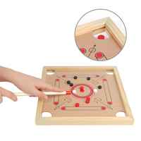 Jeu de société en bois double face 2-en-1 : Carrom, Backgammon et Dames pour Enfants et Adultes – Vente en gros