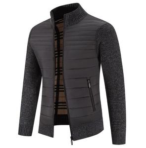 Pull d'hiver épais grande taille pour hommes, col montant, cardigan, veste, manteau mince, fermeture éclair, pull jacquard personnalisé pour hommes - Product Image 6