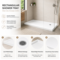 Base de douche en acrylique imperméable à profil bas pour la rénovation de salle de bain, facile à nettoyer, antidérapante