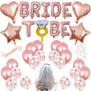 Conjunto <span class=keywords><strong>de</strong></span> decoración <span class=keywords><strong>de</strong></span> fiesta para despedida <span class=keywords><strong>de</strong></span> soltera, pegatinas <span class=keywords><strong>de</strong></span> tatuaje, correa para el hombro, oro rosa, novia, globo - Product Image 1