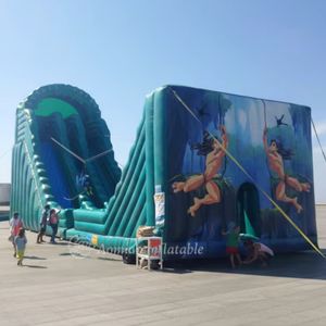 Enorme esilarante 80 piedi gonfiabile Zip Line <span class=keywords><strong>gioco</strong></span> sportivo gonfiabile - Product Image 1