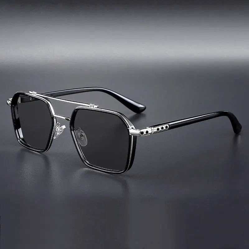 Factory Hot Sale Products Car Driving Shade Eyewear Double Bridge Pilot Sun Glasses Square Metal Women Men Sunglasses