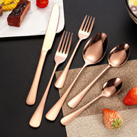 Ensemble de couverts en acier inoxydable poli miroir moderne de 24 pièces avec coffret de présentation pour la restauration de mariage en gros