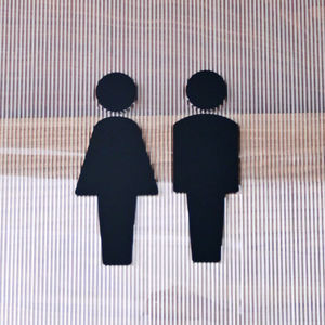 Logo de salle de bain de caractère tridimensionnel acrylique 3D de découpe laser, numéro de porte de salle de bain - Product Image 3