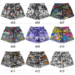 Shorts <span class=keywords><strong>de</strong></span> sport pour hommes personnalisés <span class=keywords><strong>de</strong></span> haute qualité OEM/ODM avec impression graffiti, logo par sublimation, design en maille, vente en gros - Product Image 2