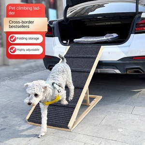 Höhenverstellbare Faltbare Holz-Hunderampe Langlebige Hundetreppe mit Hoher Tragfähigkeit Outdoor-Hundeleiter - Product Image 3