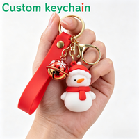 Porte-clés en caoutchouc ODM en gros, porte-clés PVC 3D de Noël, porte-clés personnalisés, breloques pour sacs, accessoires de porte-clés, breloques en gros
