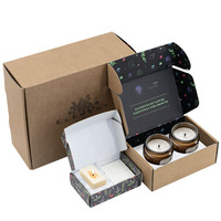 Boîte en carton rigide écologique personnalisée pour bougies, avec pelliculage mat, gaufrage, en carton ondulé kraft recyclable pour chaussettes et vêtements