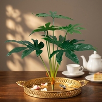 Feuilles artificielles réalistes de Fatsia Japonica à longue tige, fausse verdure d'Aralia japonaise pour la décoration de la maison et des hôtels