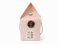 Sac cadeau en papier en forme de maison avec fenêtre et poignée en corde, emballage de Noël pour chocolats, bonbons, biscuits, pâtisseries, présentation de cadeaux