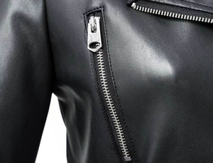 Nouvelle veste en simili <span class=keywords><strong>cuir</strong></span> noir pour femmes 2025, fermeture éclair, <span class=keywords><strong>manteau</strong></span> basique, col rabattu, veste de motard avec ceinture - Product Image 4
