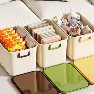 Boîtes de rangement multifonctions modernes en polypropylène beige robuste Couvercles Organisation de la maison en forme de rectangle durable - Product Image 3