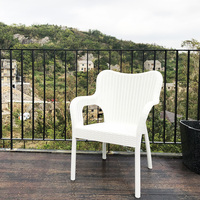 Chaise de jardin blanche, mobilier d'extérieur, avec accoudoir, nouveau modèle 2019