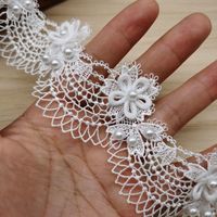 Vente d'usine diverses perles de Tulle largement utilisées bordure de coupe en dentelle tissu fait main manque broderie garniture en dentelle chimique