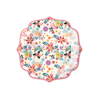 Nouvel ensemble de 2000 assiettes jetables biodégradables thème fleurs sauvages nordiques pour fête d'anniversaire