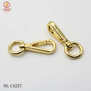 Guangzhou hardware supplier different type metal hk swivel snap hook for handbags