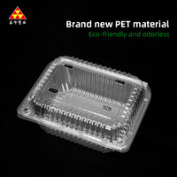 Plateaux de fruits en plastique PET transparents jetables de supermarché de prix usine avec couvercles