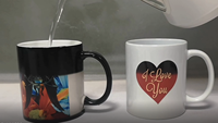Tasse à café en céramique 11oz à changement de couleur, tasse magique par sublimation, boîte cadeau, impression sur porcelaine, capacité pour boissons chaudes, sûre et résistante