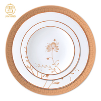 Assiettes de Présentation Florales Orange 6, 8, 10,5 et 12 Pouces pour Mariages, Traiteurs et Cafés, en Céramique, Porcelaine et Grès