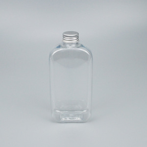 <b>Flat</b> Glass Bottles Rectangle Transparent <b>Screw</b> Cap Beverage Packaging 50ml 100ml - Product Image 2
