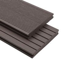 Plancher Extérieur Moderne en WPC Écologique, Ignifuge, Imperméable et Antidérapant pour Jardin, Utilisation Extérieure, Marque EONCRED, Garantie de 3 Ans