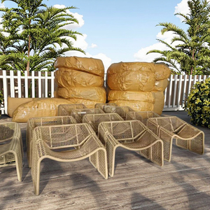 Set di Divani <span class=keywords><strong>da</strong></span> Esterno in Rattan PE Artigianale di Lusso Moderno con Struttura in Alluminio e Cuscini per Patio, <span class=keywords><strong>Giardino</strong></span> e Balcone - Product Image 2