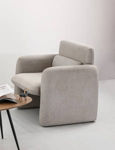 Mobilier nordique moderne Japandi Chaise de salon confort pour la maison <span class=keywords><strong>Fauteuil</strong></span> de salon une place <span class=keywords><strong>gris</strong></span> <span class=keywords><strong>fauteuil</strong></span> canapé simple en <span class=keywords><strong>tissu</strong></span> - Product Image 2