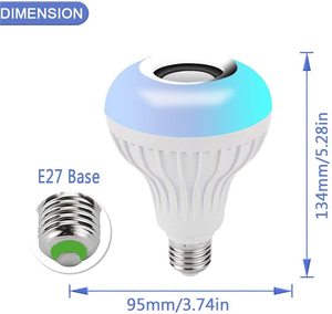 หลอดไฟอัจฉริยะ RGB LED E27 เปลี่ยนสีได้ ควบคุมด้วยรีโมท พร้อมไฟดนตรี รุ่น A19 ตัวหลอดพลาสติก ใช้ไฟ AC แสงสีขาวกลางวัน 5000K อายุการใช้งาน 25000 ชั่วโมง - Product Image 5