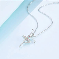 Nouveau Collier Enfant Fille Danseuse de Ballet 2025 – Vente en Gros, Pas Cher, Tendance, Dessin Animé, Cadeau Créatif, Chaîne de Cou