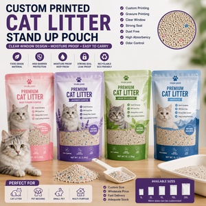 Bolsa de Plástico Transparente Personalizada con Ventana para Arena de Gatos, con Impresión en Huecograbado - Product Image 1