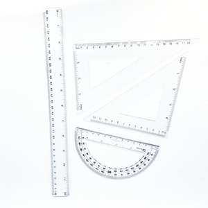 Juego de Reglas de Plástico Promocional de Varios Tamaños, Juego de Geometría para Estudiantes, Regla Triangular, Transportador para la Escuela - Product Image 4