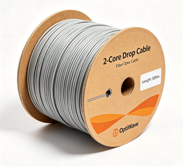 Anti-rodent Outdoor 2 Core Self-support FTTH Drop Cable Wear Resistant LSZH Jacket G.657A1 Fiber Optic Overhead Wire YOFC