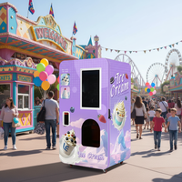 Machine à glaces et sorbets intelligente 24h/24, 6 garnitures et distributeur automatique de gobelets avec cuillère