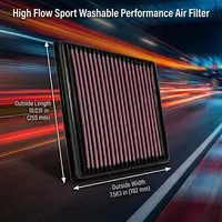 Nouveau filtre à air sport haute performance lavable pour F-Pace XE XF Range Rover Velar 2015-2026 3.0 5.0 33-3074 T4A6123
