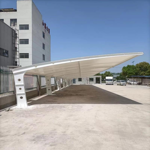 Abri de stationnement automobile moderne à structure membranaire, auvent en PVC pare-soleil, installation facile, auvent préfabriqué tendu - Product Image 6