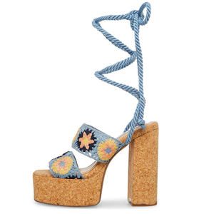 Nouvelle mode <span class=keywords><strong>femme</strong></span> sandales haut talon épais plate-forme Sexy été Zapatillas Mujer Plataforma semelle intérieure en caoutchouc dames sandale chaussures - Product Image 1
