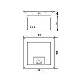 Caja Eléctrica de Suelo de Acero Inoxidable con Gestión de Cables y Doble Toma de Corriente para Instalación en Oficinas Modernas - Product Image 5